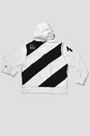 Hazard Striped Hoodie "HAZARD"  | Black White (1007a)