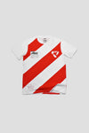 Hazard Stripe T-shirt "Hazard"  | Red White (1018h)