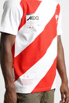 Hazard Stripe T-shirt "Hazard"  | Red White (1018h)