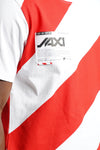 Hazard Stripe T-shirt "Hazard"  | Red White (1018h)