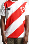 Hazard Stripe T-shirt "Hazard"  | Red White (1018h)