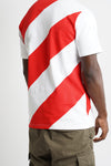 Hazard Stripe T-shirt "Hazard"  | Red White (1018h)