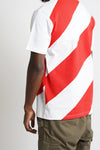 Hazard Stripe T-shirt "Hazard"  | Red White (1018h)