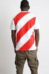 Hazard Stripe T-shirt "Hazard"  | Red White (1018h)