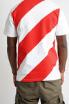 Hazard Stripe T-shirt "Hazard"  | Red White (1018h)